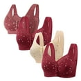 thumbnail image 1 of LOVZFMLL Bras for Women 4pc Woman's Comfortable Lace Breathable Bra Underwear No Rims Wine M, 1 of 3