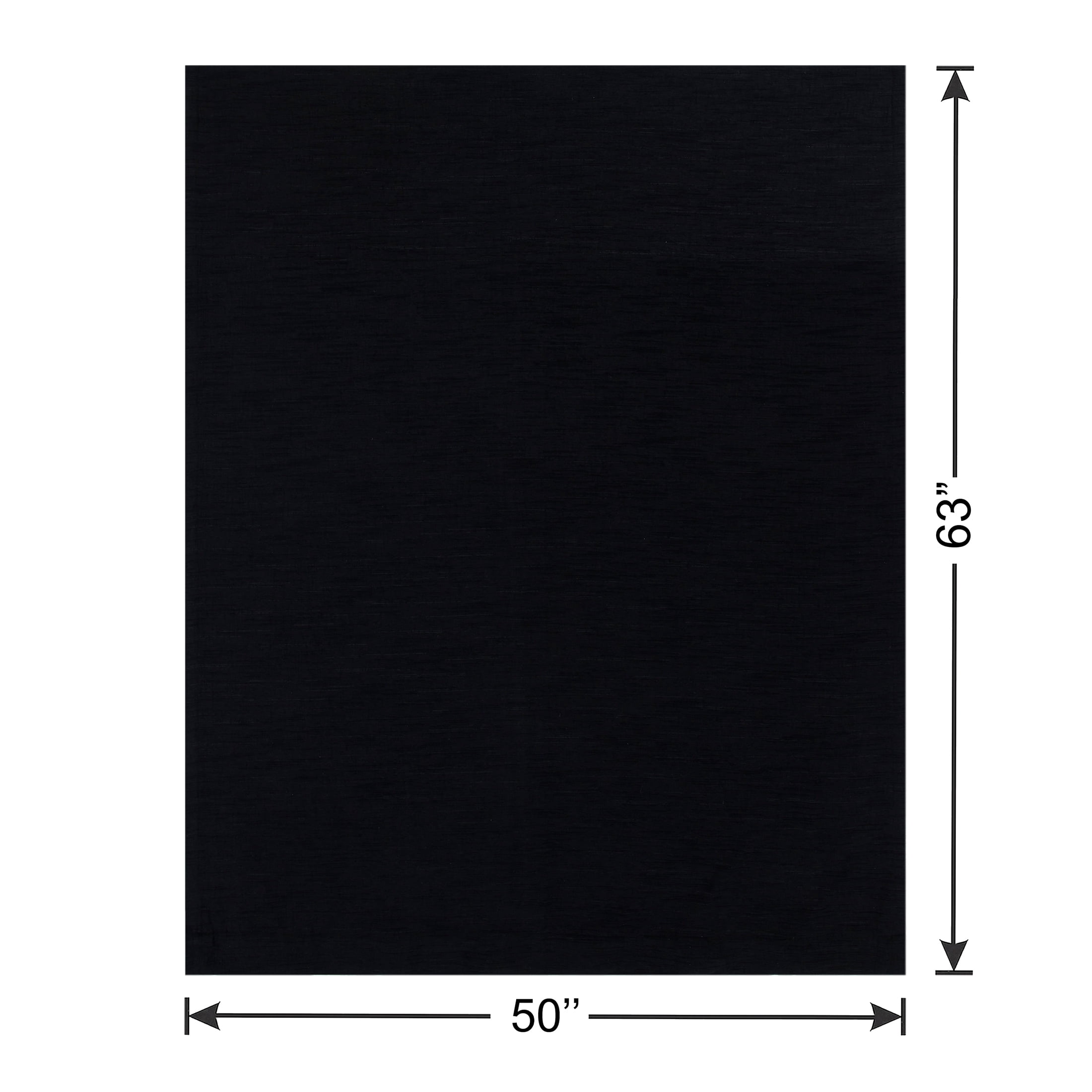 Better Homes & Gardens Textured Chenille 100% Blackout Single Curtain Panel, Rich Black, 50 in x 63 in