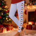 thumbnail image 2 of Fiaer Christmas Black Leggings Women Plus Size Trendy Xmas Yoga Pants Snowman Graphic High Waisted Stretch Comfy Slim Fit Holiday Workout Trousers Purple XXL, 2 of 5
