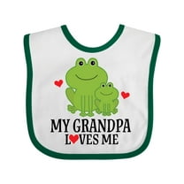 Inktastic Grandpa Loves Me Frog Boys or Girls Baby Bib