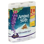 Angel Soft® Toilet Paper with Fresh Lavender Scented Tube, 12 Double Rolls = 24 Regular Rolls, 2-Ply Bath Tissue