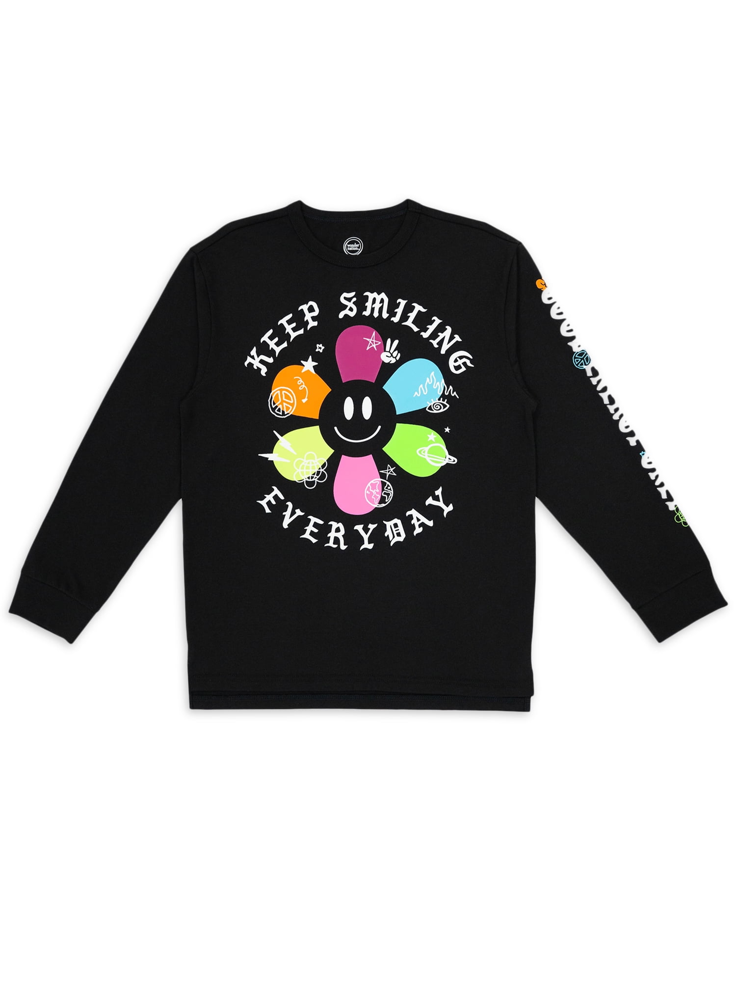 Wonder Nation Boys Long Sleeve Elevated T-Shirt, Sizes 4-18 Husky