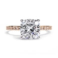 thumbnail image 2 of IGI Certified Lab Grown Diamond Engagement Ring | Center 8mm Cushion Cut Solitaire Stackable Promise Rings For Women In 18K Solid Rose Gold | F-G, VS-SI Quality (2.95 Ctw) Ring Size-10, 2 of 7