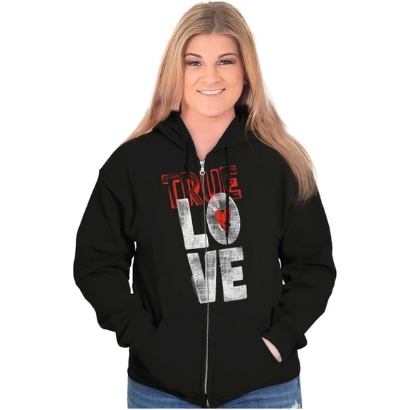 True Love Romantic Valentines Day Zip Hoodie Sweatshirt Women Brisco Brands S