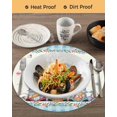 thumbnail image 3 of 13 Inch Round Placemats Set of 4, Easter Non Slip Heat Insulation PP Table Mats, Spring Rabbit Ear Gnomes Eggs Floral Lattice Washable Place Mats for Kitchen Dining Party Table Decor, 3 of 7