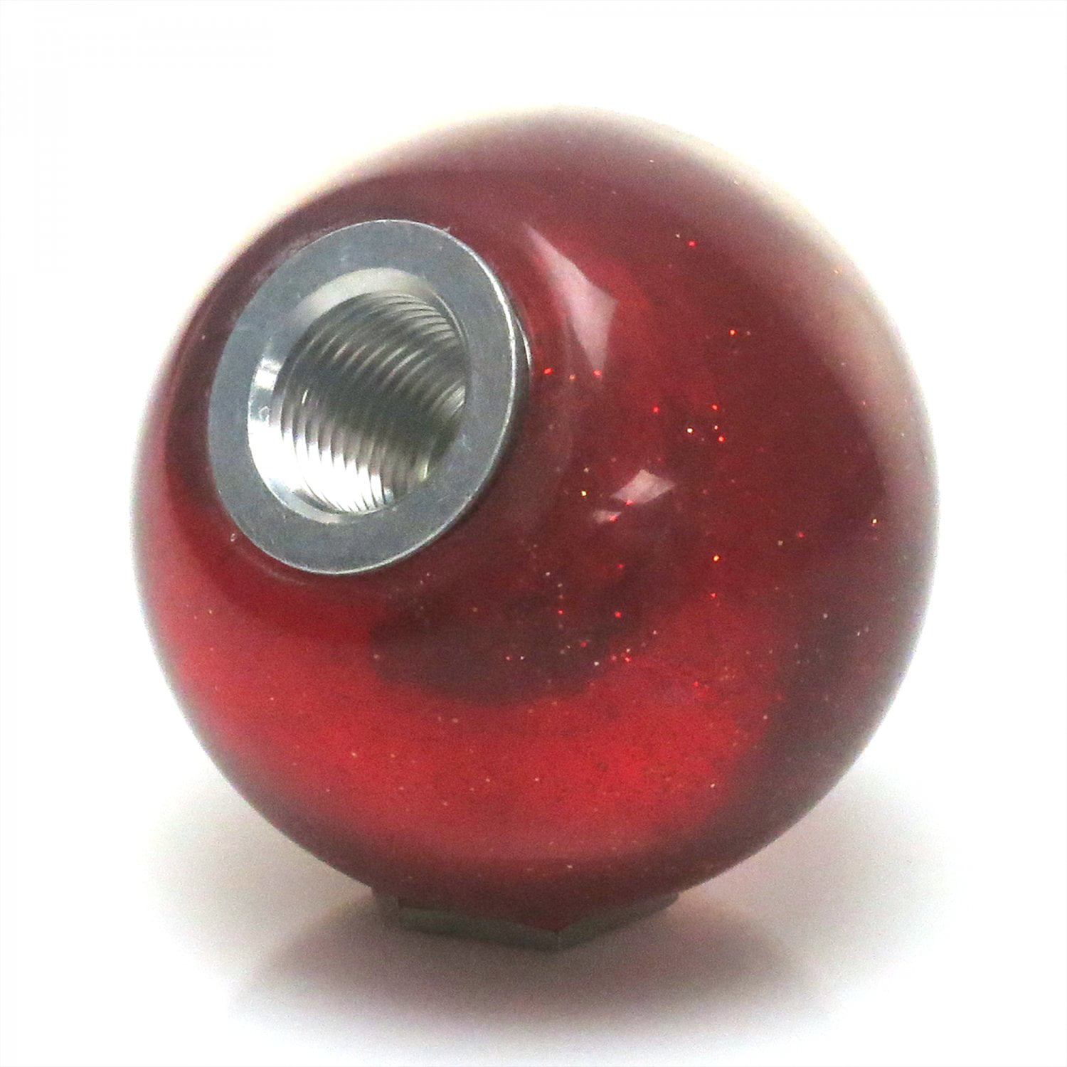 American Shifter 47483 Red Metal Flake Shift Knob with 16mm x 1.5 Insert Orange Ball #4 
