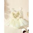 thumbnail image 2 of Bslissey Newborn Baby Girls Sweet Romper Dress 3M 6M 12M 18M 24M Sleeveless Backless Heart Sequins Tulle Jumpsuit Infant Toddler Summer Bodysuit Dress for Daily Party, 2 of 9