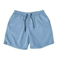 thumbnail image 5 of SGMVNU Men's Beach Board Shorts with Pockets Summer Swim Trunks Elastic Waist Bathing Suit Beach Wear, Light Blue, Size L, 5 of 5