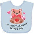 thumbnail image 3 of Inktastic My Great Grandma Loves Me- Bear and Hearts Boys or Girls Baby Bib, 3 of 4