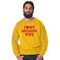 thumbnail image 3 of I Love My Awesome Wife Cute Husband Men's Crewneck Sweatshirt Brisco Brands S, 3 of 6