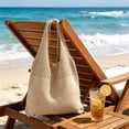 thumbnail image 6 of Tuvgenk Boho Crochet Shoulder Bag for Women Woven Beach Tote Large Capacity Knit Hobo Purse for Travel Shopping Vacation, 6 of 6