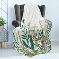 thumbnail image 4 of Spring Soft Flannel Fleece Throw Blanket, Wildflower Composition Colorful Season Blooms Herbs and Folaige Leaves, Cozy Plush for Indoor and Outdoor Use, 50" x 70", Multicolor, by Ambesonne, 4 of 5