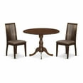 thumbnail image 2 of East West Furniture DMIP3-MAH-C 3 Piece Dining Room Table Set - Kitchen Table and 2 Mahogany Linen Fabric Dining Room Chairs with Slatted Back- Mahogany Finish, 2 of 10