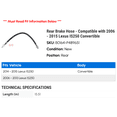 thumbnail image 2 of Rear Brake Hose - Compatible with 2006 - 2015 IS250 Convertible 2007 2008 2009 2010 2011 2012 2013 2014, 2 of 2