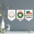 thumbnail image 6 of Christmas Flag Triangular Wall Hanging Decoration Door Window Wall Decoration Christmas Decoration 6 Types Candle Christmas Tree Cockhorse Car Green Garland Red Garland, 6 of 9