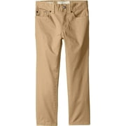 Lucky Brand Boys' Classic Fit Stretch Twill Pant, 5-Pocket Style & Zipper Closure, Kelp, 8