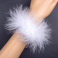 thumbnail image 1 of 2 Pcs Bracelet Manchette à Plumes Blanches, Manchette Ajustable pour Femmes, 1 of 5