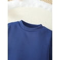 thumbnail image 5 of 2T Toddler Baby Boys Clothes Baby Boys Tops 2-3T Toddler Boys Long Sleeve Round Neckline Solid Color Tops Blue, 5 of 7