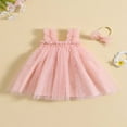 thumbnail image 3 of Filles Enfants Robe Dentelle Brodée/fleur Robe Cami avec Bandeau, 3 of 8
