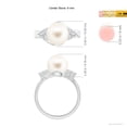 thumbnail image 5 of Angara Freshwater Cultured Pearl Bypass Ring with Diamond Trio in 14K White Gold for Women | June Birthstone Jewelry for Her, 5 of 8