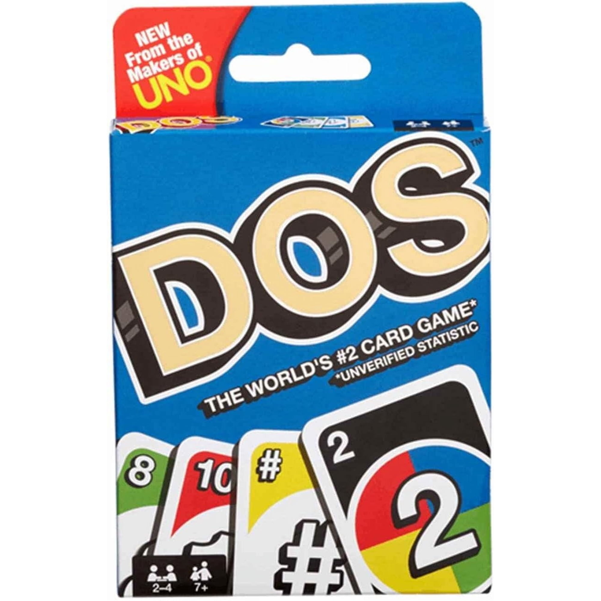 Mattel Games DOS Family Card Game, From the Makers of UNO, with 108 Cards, Makes a Great Game for 7 Year Olds and Up