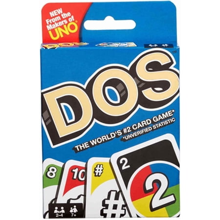 Mattel Games DOS Family Card Game, From the Makers of UNO, with 108 Cards, Makes a Great Game for 7 Year Olds and Up