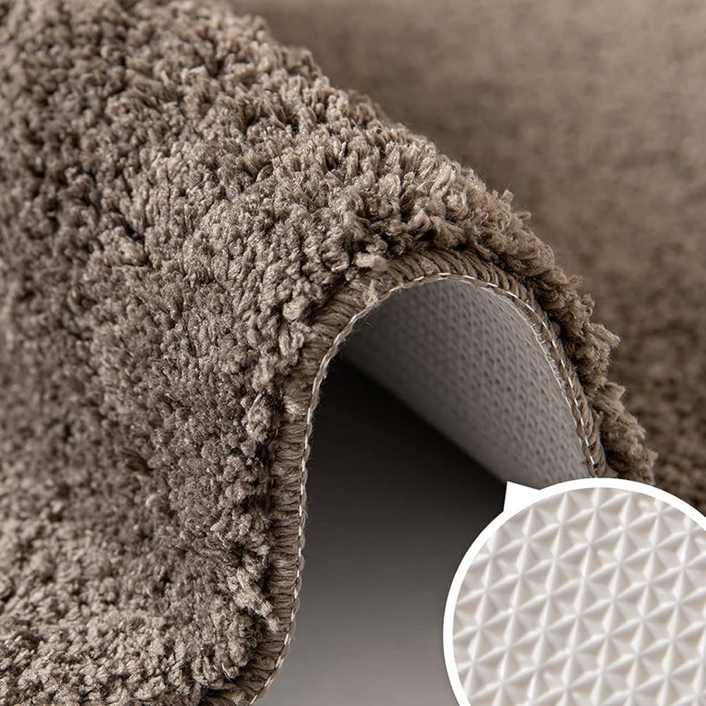 Soft Brown Bathroom Rugs Absorbent Non-Slip Backing 20" x 32" Fluffy Microfiber Bath Mats Machine Washable