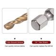 thumbnail image 4 of 2uds 1/4" Hexagonal Vástago Taladros 3,2mm Titanio Taladro Brocas Juego M35 Alta Velocidad Acero Helicoidal Taladro 85mm Largo para Madera, Inoxidable Acero, Metal, 4 of 5