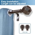 thumbnail image 4 of Urbanest Adjustable Single Curtain Rod Set Mason Finials – 3/4-Inch Diameter, With Bronze Rod, 28–48 Inches, 4 of 6