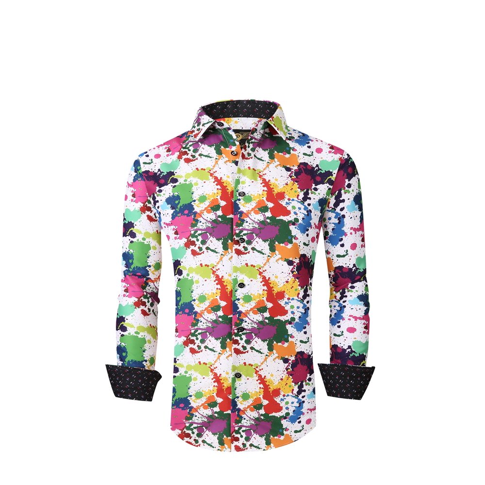 Premiere Mens PREMIERE Long Sleeve Button Down Dress Shirt WHITE