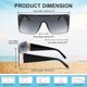 thumbnail image 3 of Oversized Square Sunglasses For Women Men One Piece Shades Metal Rivet Unique Female Eyewear B2767, 3 of 4