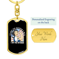 thumbnail image 3 of To My Wife  Veteran Wife Stainless Steel or 18k Gold Premium Swivel Dog Tag Keychain, 3 of 16