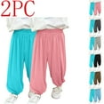 thumbnail image 2 of Utoimkio 2 Pack Toddler Boy Girls Summer Casual Loose Harem Pants Elastic Waisted Comfort Breathable Lounge Pants for Kids Size 2-12T, 2 of 4