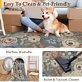 thumbnail image 2 of BERTHMEER 3'x5' Scalloped Area Rugs for Living Room Bedroom Farmhouse Non Slip Washable Floral Sage Green Vintage Carpets Watercolor Roses Flower Office Dorm Throw Rugs, Orangeand Dusty Blue, 2 of 5