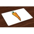 thumbnail image 1 of Ambesonne Green Orange Place Mats Set of 4, Carrot Drawing, Standard Size, Dark Orange Emerald, 1 of 4