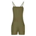 thumbnail image 3 of Xysaqa Jumpsuits for Women Casual Fashion Summer Solid Color Casual Sleeveless Sexy Spaghetti Strap Romper with Pockets S-2X, 3 of 7