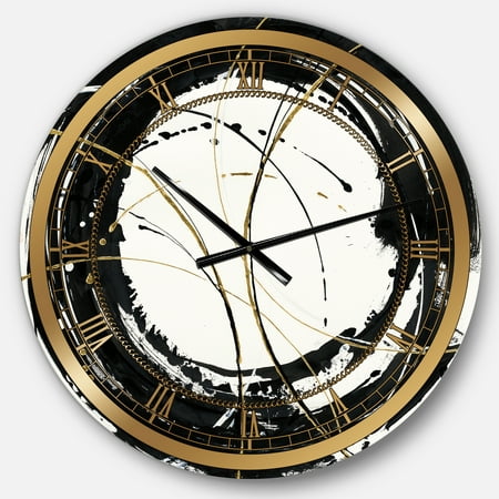 Designart 'Gold Metallic Circle' Metal Wall Clock