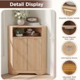 thumbnail image 6 of Vabches Fluted Corner Cabinet for Small Space, Modern Corner Storage Cabinet with 2 Doors and Adjustable Shelf for Bathroom, Kitchen, Living Room, Natural, 6 of 9