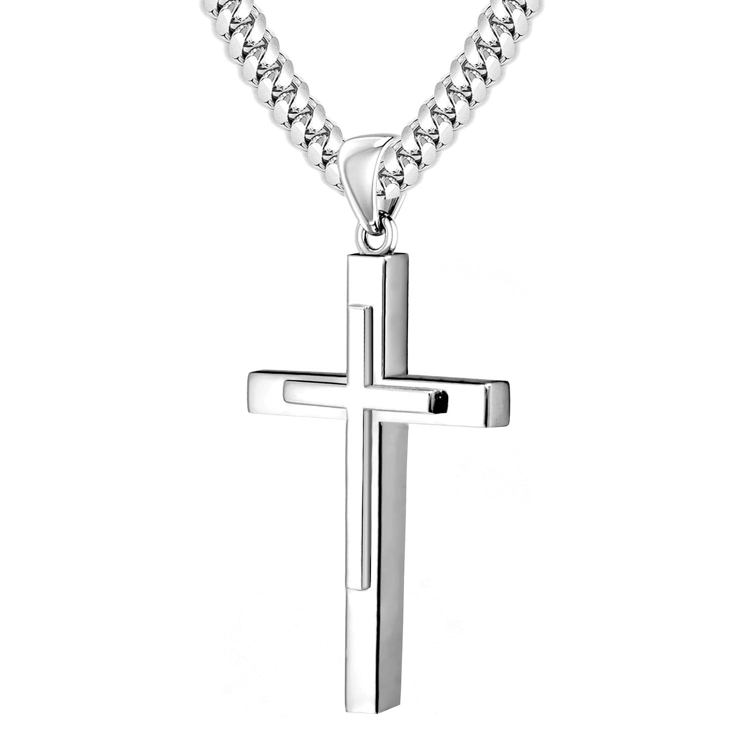 Men's XL Heavy sold 2in 925 Sterling Silver Christian Cross Pendant