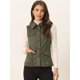 thumbnail image 2 of Chaqueta sin mangas rústica para mujer con botones y botones tipo anorak estilo cargo de ante sintético Ejercito Verde L, 2 of 5