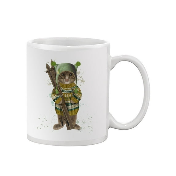 Tabby Ski Cat. Mug - Fab Funky Designs,