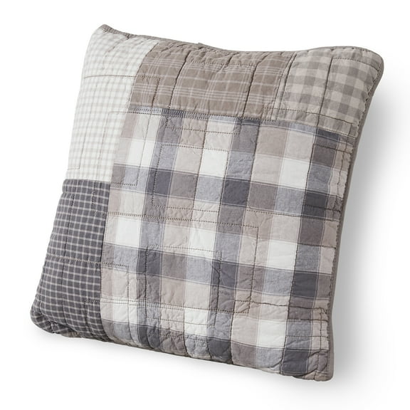 Donna Sharp Smoky Square Cotton Patchwork Square Decorative Throw Pillow