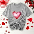 thumbnail image 2 of Jsaierl Women's Valentines Day Shirts Sweet Love Heart Graphic Tees Work Short Sleeve Blouse Crewneck Dressy Casual T-shirt Tops Valentines Day Gifts, 2 of 6