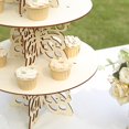 Efavormart Set of 4 Natural Butterfly Round Wooden Cake Stand Table ...