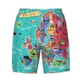thumbnail image 4 of Lsque Mens Swim Trunks Cartoon Map Of Europe Pattern - Bathing Suit Compression Liner - Beach Swim Shorts Swimwear - (S-3XL) - Stretch Quick Dry -XX-Large, 4 of 9