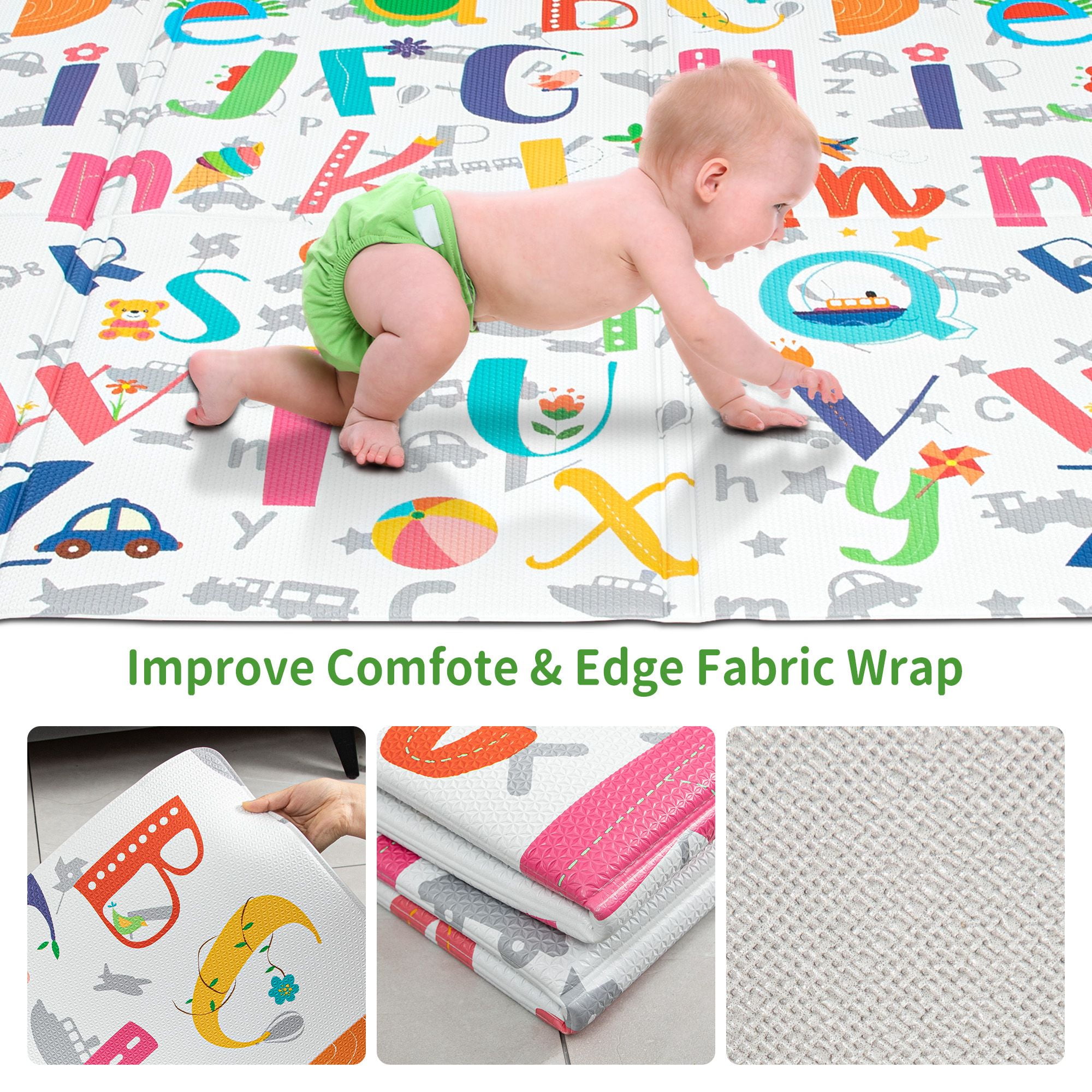 Ray Star Baby Play Mat 55''x90.5''x0.39'' Toddler Climbing Mats Indoor Activity Mat Foldable Climbing Mat Kids&nbsp;Play&nbsp;Mat