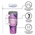 thumbnail image 4 of 40oz Tumbler with Handle and Straw, Vacuum Insulated Stainless Steel Travel Mug, Fits Car Cup Holder, Liquid & Marble Print, 4 of 6