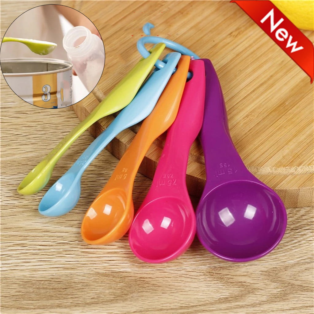 5pcs/set Measuring Spoon Plastic Teaspoon Tablespoon Kitchen Utensil Tool 