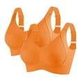 thumbnail image 2 of TARIENDY Womens Sports Bra Medium Support Workout Bras Plus Size Wireless Sports Bras for Heavy Breasts Adjustable Straps Gym Bralette 2 Pack Orange M, 2 of 3