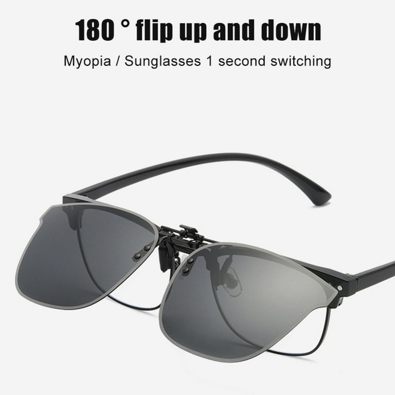Unisex Clip-on Sunglasses 180 Degree Flip Large Lens Sun